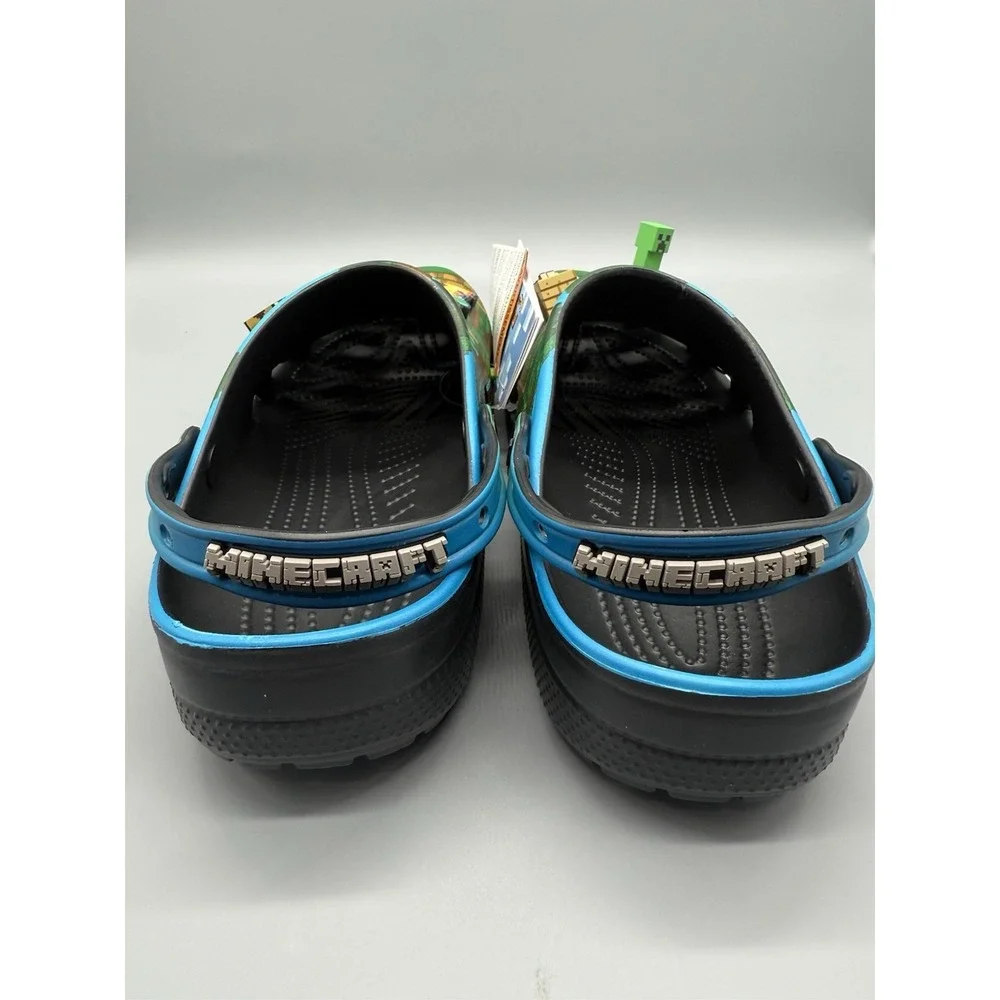 Crocs Minecraft Classic Clog Green M11/W13 Adult‎ Gamer Steve Creeper Jibbitz
